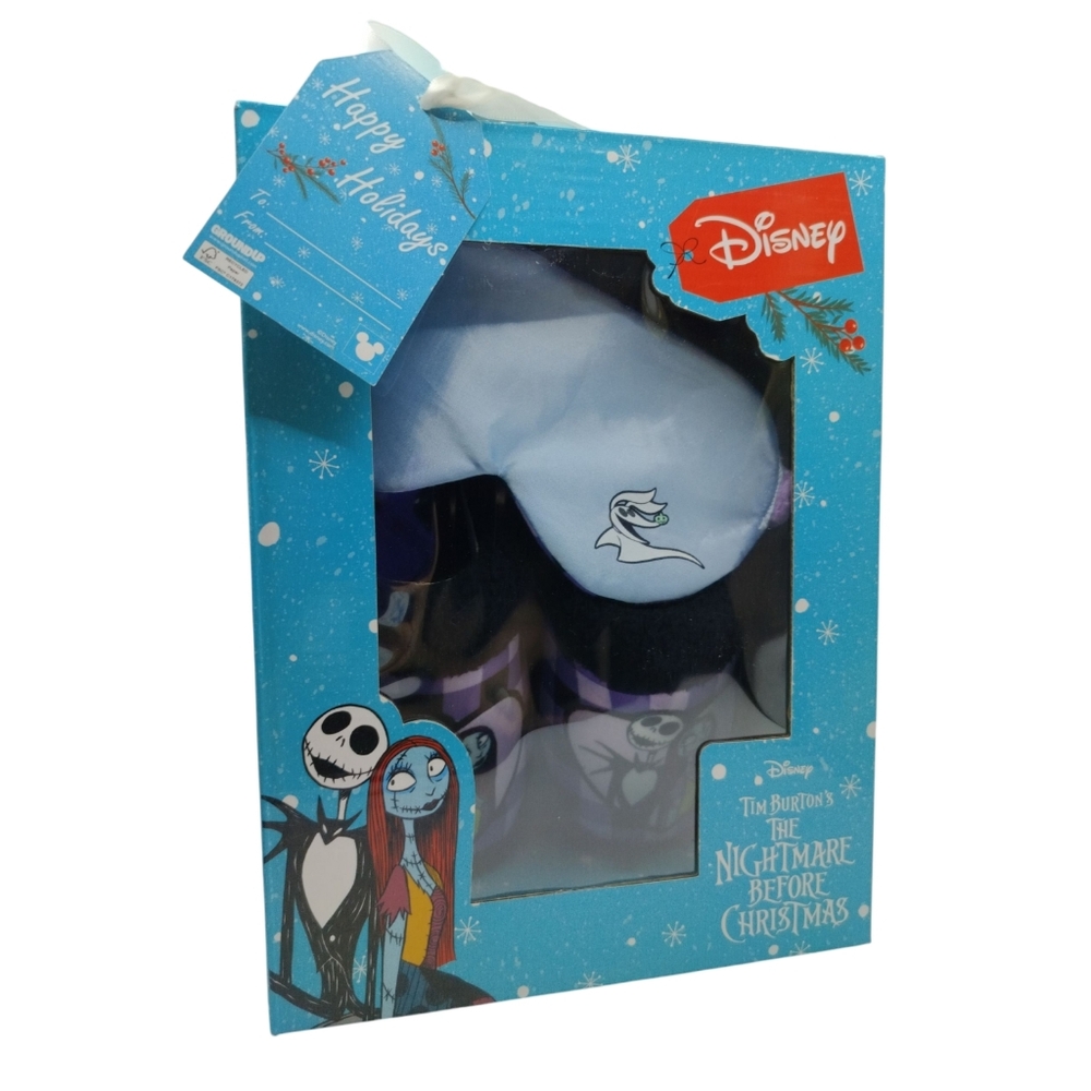 Disney Nightmare Before Christmas Holiday Slippers With Sleep Mask Women 6 NIB
